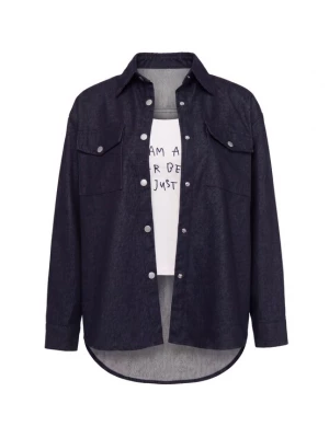 Foto van product usha BLUE LABEL Tussenjas 'Maritim' blauw denim / wit