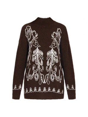 Foto van product usha FESTIVAL Oversized trui bruin / wit
