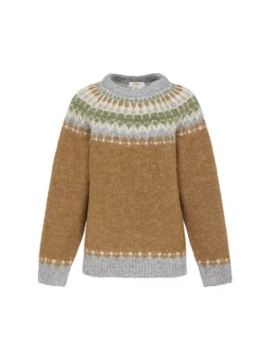 Foto van product usha FESTIVAL Trui beige / cognac / grasgroen
