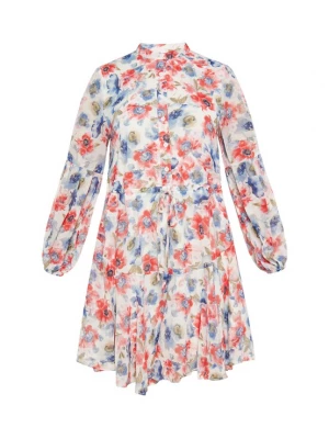 Foto van product Usha Jurk blauw / pastelrood / wit