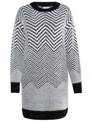 Foto van product usha WHITE LABEL Gebreide jurk 'Vanne' zwart / wit