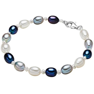 Foto van product Valero Pearls Armband enziaan / duifblauw / zilver / wit