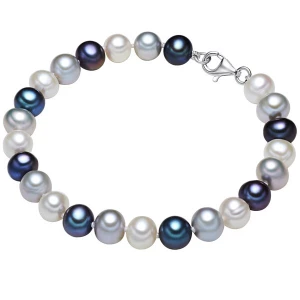 Foto van product Valero Pearls Armband opaal / donkerblauw / zilver / natuurwit