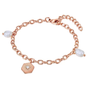 Foto van product Valero Pearls Armband rose-goud / transparant / parelwit