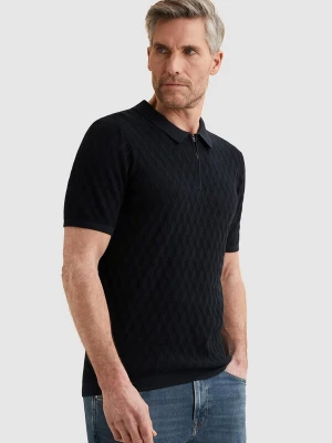 Foto van product VANGUARD Shirt 'Polo shirt in cotton / modal with zipper closure' donkerblauw