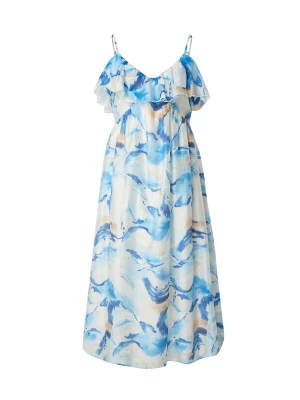 Foto van product VERO MODA Jurk 'Osana Oysa' beige / blauw / lichtblauw / wit