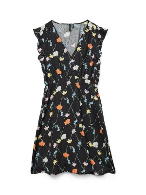 Foto van product VERO MODA Zomerjurk 'FLORA OLGA' lichtblauw / lichtgeel / kreeft / zwart