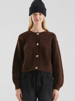 Foto van product Vest met kabelpatroon QS bruin