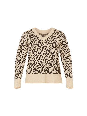 Foto van product Vila Curve Trui 'VIRil' beige gemêleerd / zwart