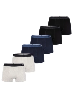 Foto van product VIP Boxershorts ' Premium Jersey Stretch ' navy / lichtgrijs / grijs gemêleerd / zwart