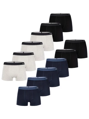 Foto van product VIP Boxershorts ' Premium Jersey Stretch ' navy / lichtgrijs / grijs gemêleerd / zwart