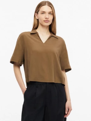 Foto van product Viscose blouse in boxy pasvorm s.Oliver bruin