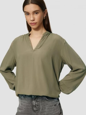 Foto van product Viscose blouse met gesmokt detail op de schouder QS olijfgroen