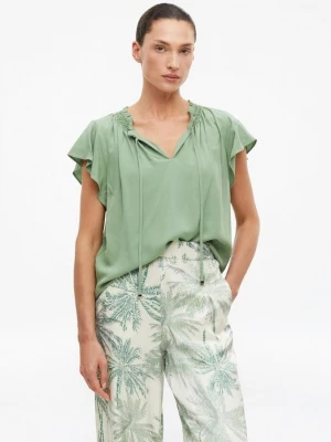 Foto van product Viscose blouse met smokdetails s.Oliver groen