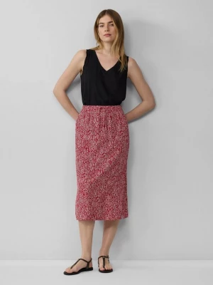 Foto van product Viscose midirok met steekzakken en tunnelkoord s.Oliver rood