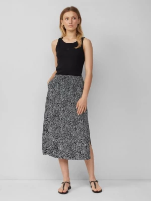 Foto van product Viscose midirok met steekzakken en tunnelkoord s.Oliver zwart
