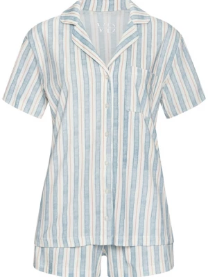 Foto van product VIVANCE Pyjama 'Dreams' hemelsblauw / perzik / wit