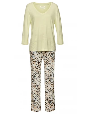 Foto van product VIVANCE Pyjama lichtgeel / abrikoos / zwart / wit