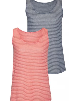 Foto van product VIVANCE Top duifblauw / abrikoos