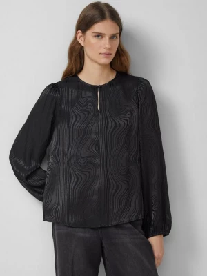 Foto van product Vloeiende jacquard blouse met plooien s.Oliver zwart