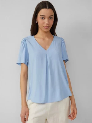 Foto van product Vrouwelijke blouse met korte mouwen van viscose QS blauw
