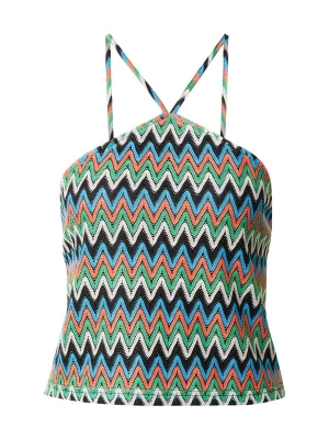 Foto van product Warehouse Gebreide top blauw / groen / oranje / wit