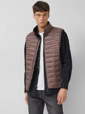 Foto van product Warm gewatteerd vest met opstaande kraag en contrasterende details s.Oliver bruin