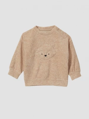Foto van product Warm sweatshirt met applicatie en textuur aan de voorkant s.Oliver beżowy
