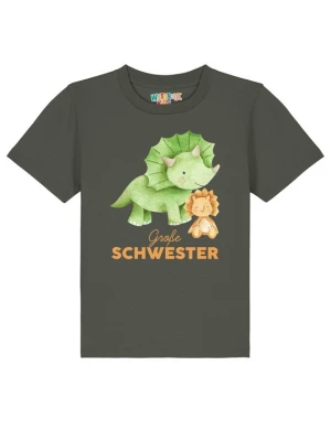 Foto van product watabout.kids Shirt 'Dinosaurier 07 Große Schwester' ecru / kaki / lichtgroen / donkeroranje