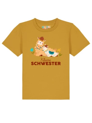 Foto van product watabout.kids Shirt 'Lama Kleine Schwester' kastanjebruin / mosterd / pasteloranje / offwhite