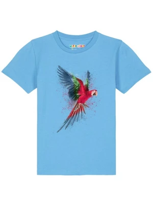 Foto van product watabout.kids Shirt 'Papagei' turquoise / aqua / donkerblauw / rood