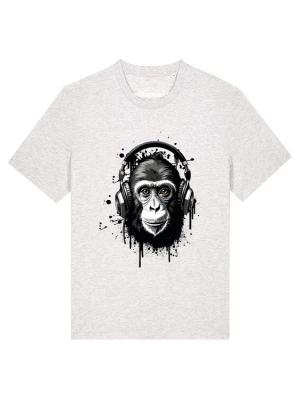 Foto van product Watapparel Shirt 'Affe hört Musik' zwart / wit gemêleerd
