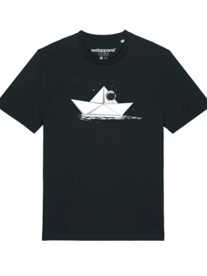 Foto van product Watapparel Shirt 'Astronaut in paper boat' zwart / wit