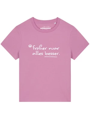 Foto van product Watapparel Shirt 'Früher War Alles Besser' rosa / wit