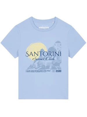 Foto van product Watapparel Shirt 'Santorini Sunset Club' lichtblauw / geel