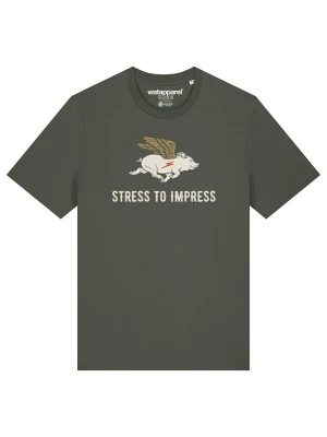 Foto van product Watapparel Shirt 'Stress To Impress' curry / lichtgrijs / olijfgroen / donkeroranje
