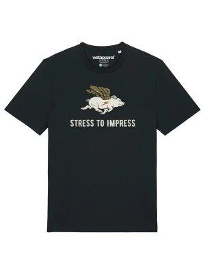 Foto van product Watapparel Shirt 'Stress To Impress' goudgeel / oranje / zwart / offwhite