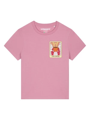 Foto van product Watapparel Shirt 'Tarot The Coffee' lichtbeige / oranje / rosa / rood
