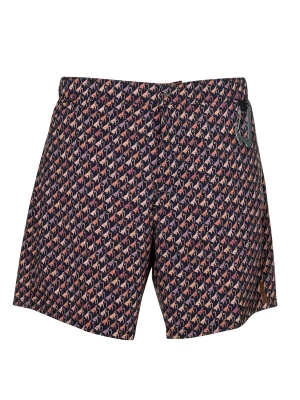 Foto van product wavebreaker Zwemshorts donkerblauw / bruin / oranje / lichtoranje
