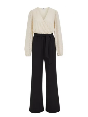 Foto van product WE Fashion Jumpsuit beige / zwart