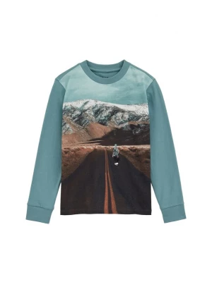Foto van product WE Fashion Shirt turquoise / bruin / donkerbruin / mandarijn