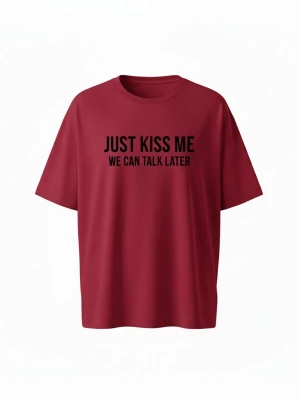 Foto van product WEARABLE STORIES Shirt 'Kiss me' donkerrood