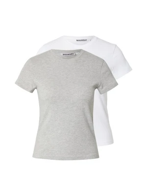 Foto van product WEEKDAY Shirt 'Carla' grijs gemêleerd / wit