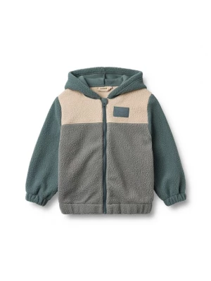 Foto van product WHEAT Fleece jas 'Adrian' sand / turquoise / grijs