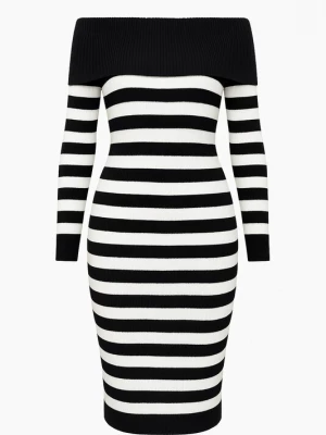 Foto van product WOMAN VISION Gebreide jurk zwart / wit