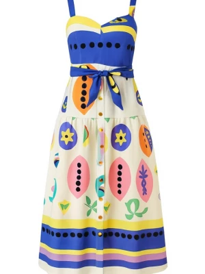 Foto van product WOMAN VISION Jurk blauw / geel / oranje / rosa / wit