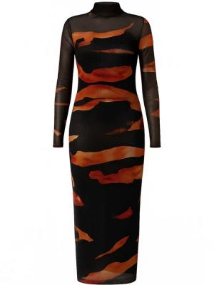 Foto van product WOMAN VISION Jurk cognac / oker / zwart