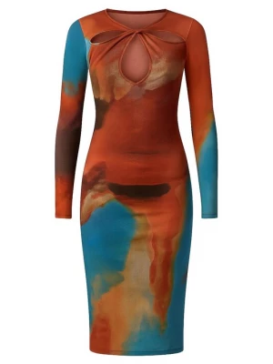 Foto van product WOMAN VISION Jurk lichtblauw / bruin / donkerbruin