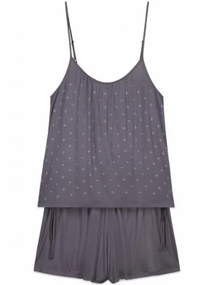 Foto van product Women' Secret Korte pyjama donkergrijs / wit