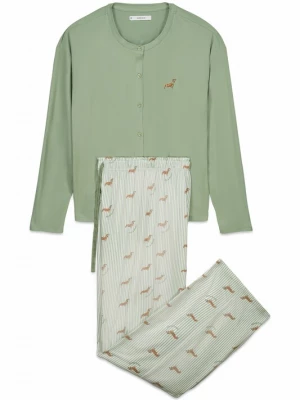 Foto van product Women' Secret Pyjama lichtgroen / oranje / wit